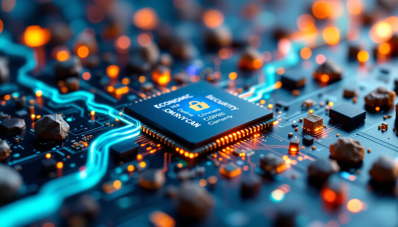 경제 안보가 부상하는 21세기 패권 경쟁을 상징하는 희토류와 반도체 공급망 이미지