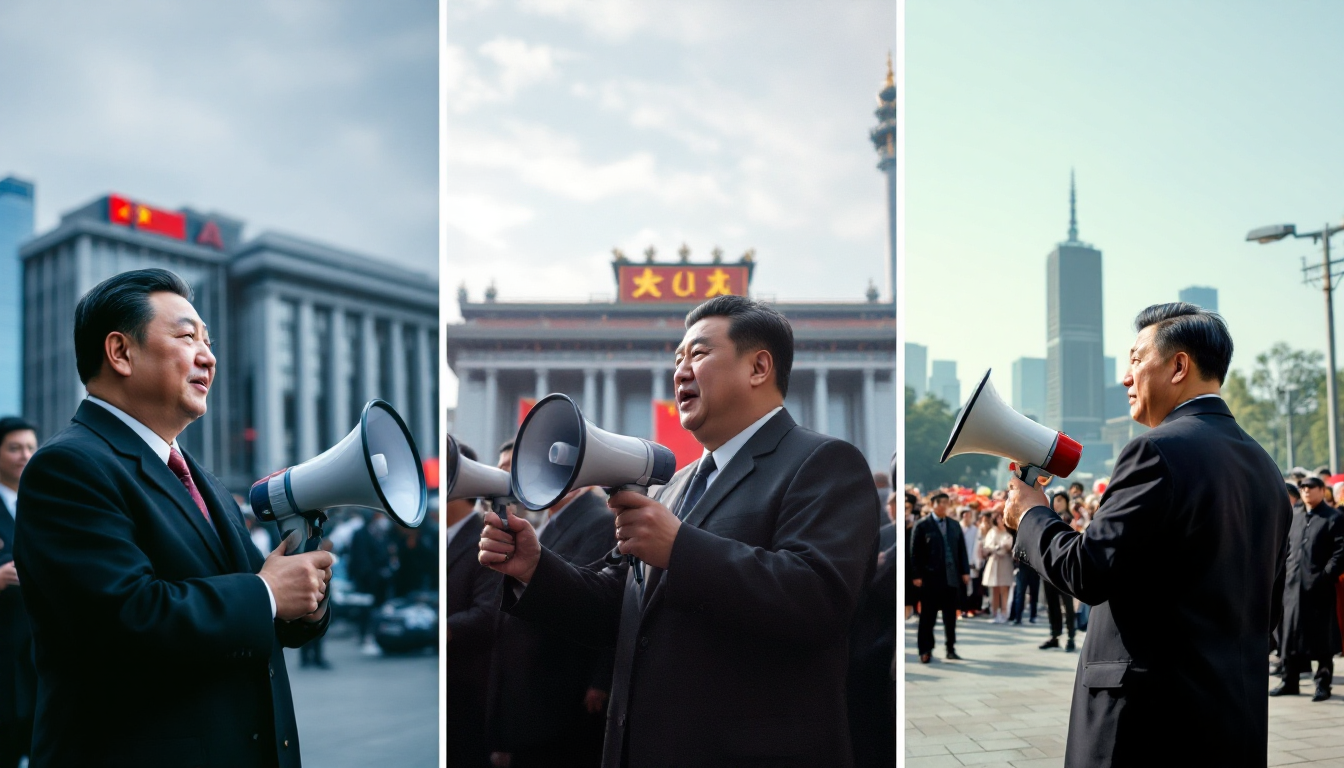 중국의 체제 안정과 기술 자립 및 반미 연대 구축 전략을 표현한 이미지