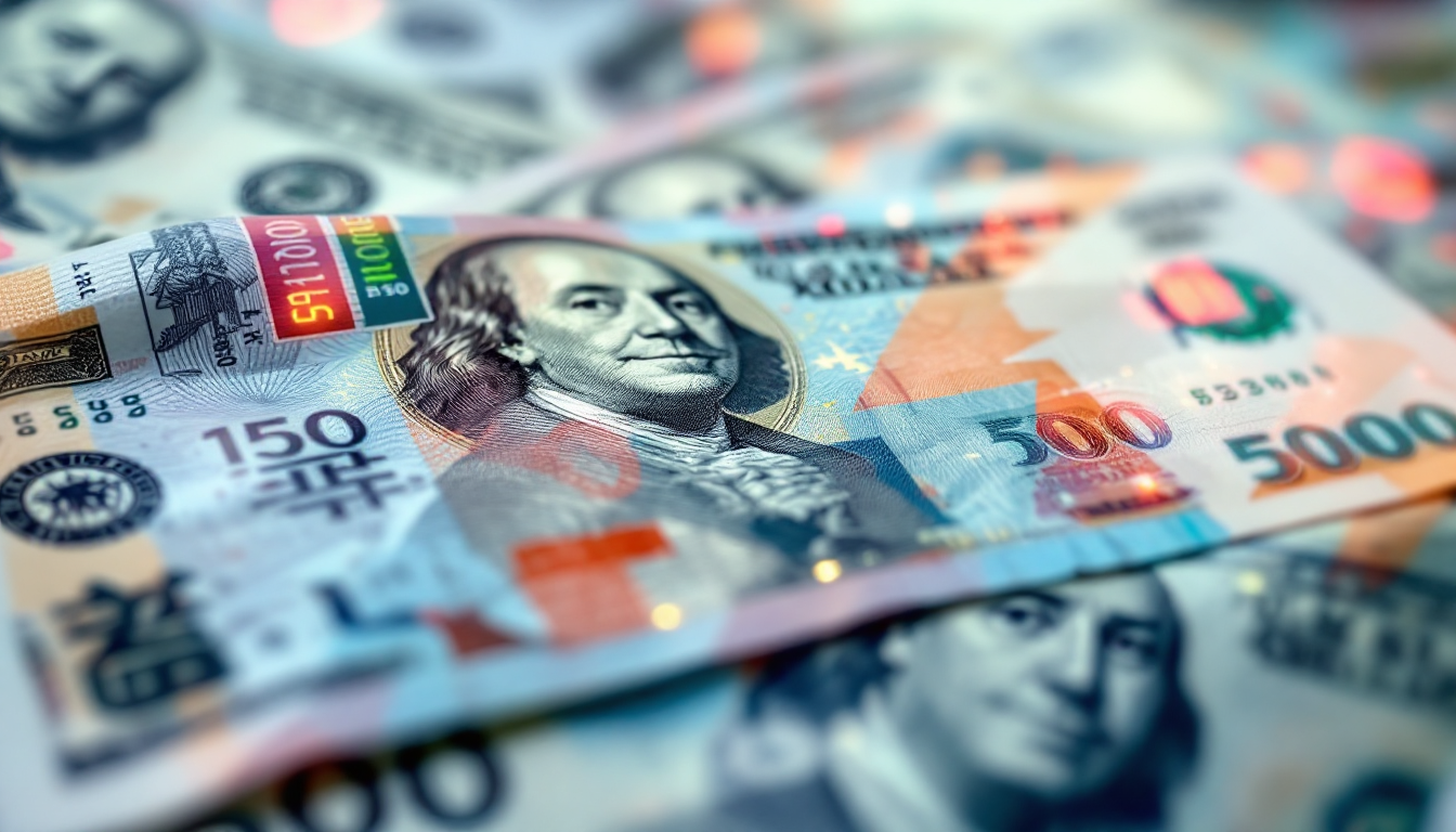 원화 가치 하락과 환율 상승을 상징하는 원화와 달러 이미지